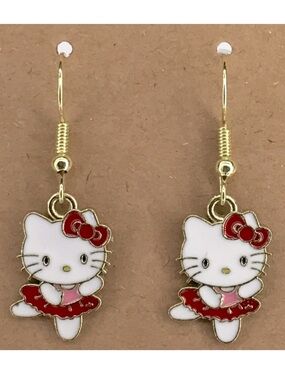Cute Sanrio Hello Kitty Cartoon Dangle Earrings Fashion Jewelry